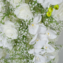 Lofaris Set of 2 White Rose Wedding Ceremony Moon Archway
