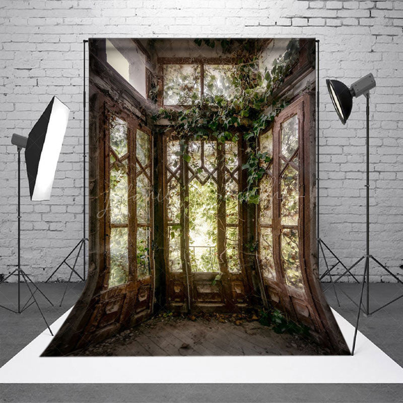 Lofaris Shabby Abandoned Vine Greenhouse Photography Backdrop