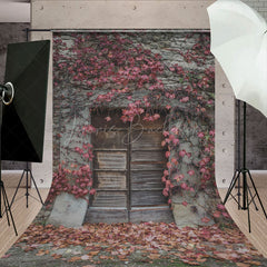 Lofaris Shabby Grey Wall Pink Floral Tree Photo Sweep Backdrop