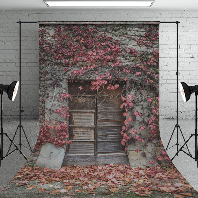 Lofaris Shabby Grey Wall Pink Floral Tree Photo Sweep Backdrop