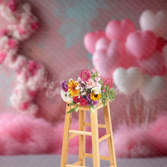 Lofaris Shabby Pink Wall Boho Feather Balloons Backdrop