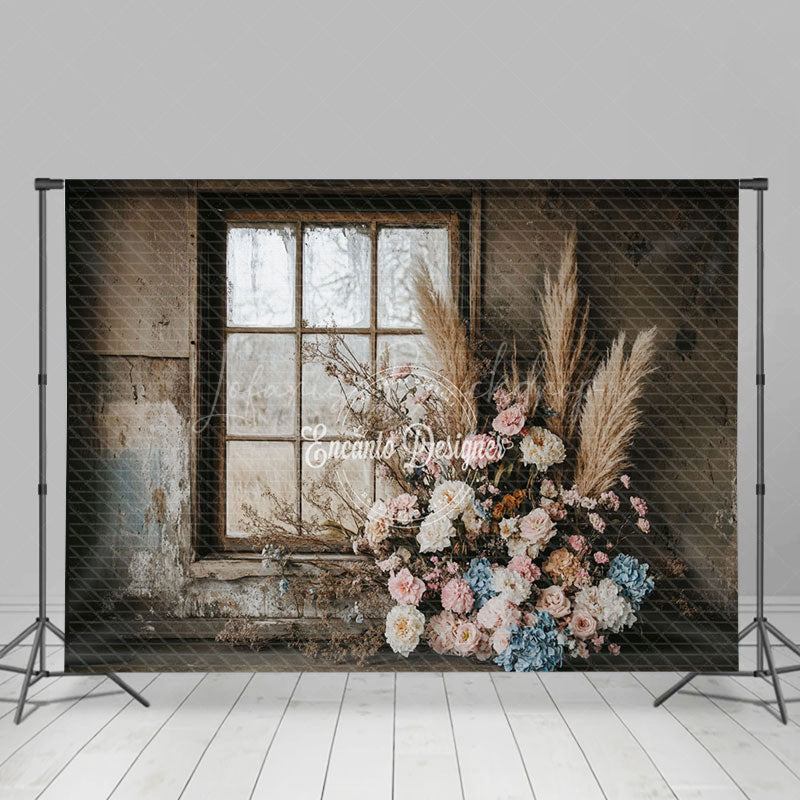 Lofaris Shabby Window Wall Floral Boho Backdrop For Wedding
