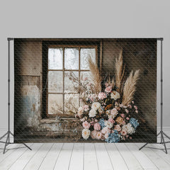 Lofaris Shabby Window Wall Floral Boho Backdrop For Wedding