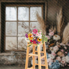 Lofaris Shabby Window Wall Floral Boho Backdrop For Wedding