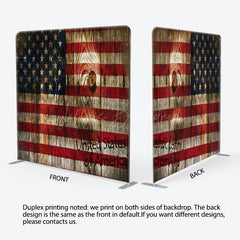 Lofaris Shabby Wooden Usa Flag Patriotic Pillow Case Backdrop