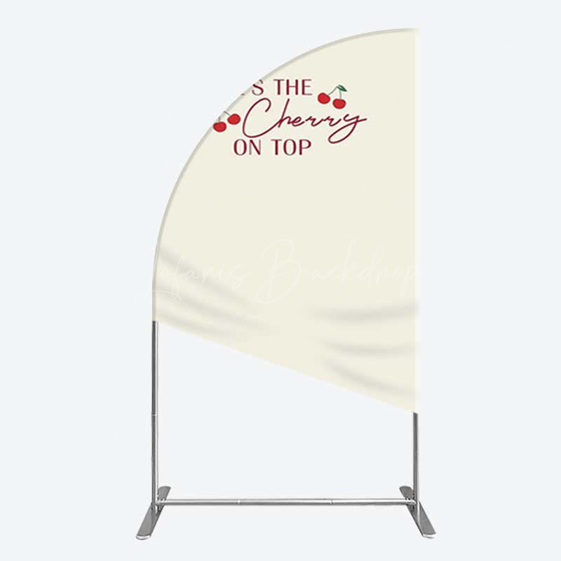 Lofaris She Is The Cherry On Top Bridal Shower Half Moon Arch Backdrop