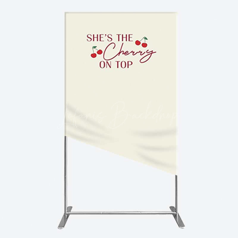 Lofaris She Is The Cherry On Top Bridal Shower Rectangle Backdrop