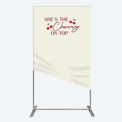 Lofaris She Is The Cherry On Top Bridal Shower Rectangle Backdrop