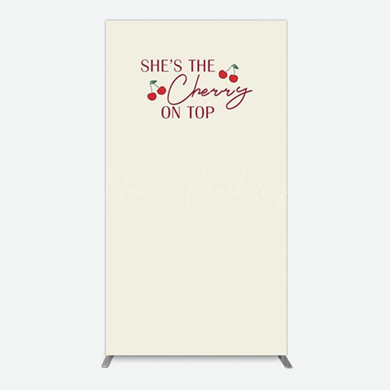 Lofaris She Is The Cherry On Top Bridal Shower Rectangle Backdrop