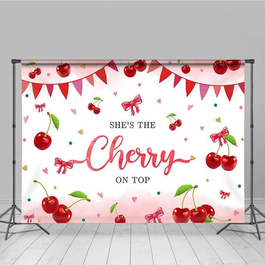 Lofaris She Is The Cherry On Top Fruit Bridal Shower Backdrop