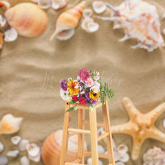 Lofaris Shell Beach Starfish Summer Photography Backdrop