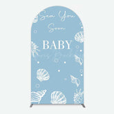 Lofaris Shell Blue Sea You Soon Baby Shower Arch Backdrop