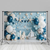Lofaris Shells Blue Balloons Navigation Cake Smash Backdrop