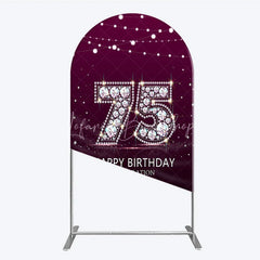 Lofaris Shimmering Purple Diamond 75th Happy Birthday Celebration Arch Backdrop Kit Elegant Party Decor