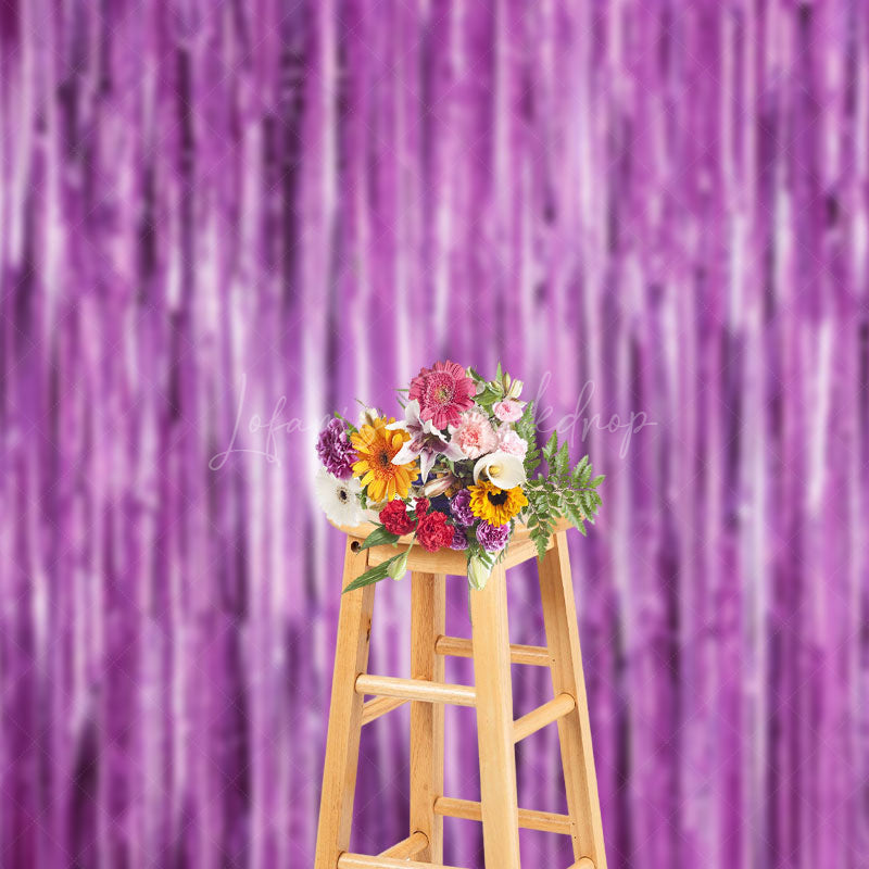 Lofaris Shimmering Purple Foil Fringe Party Event Backdrop