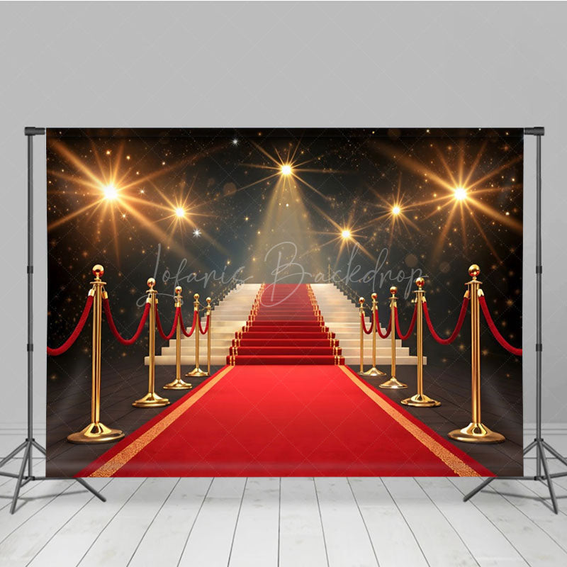 Lofaris Shining Red Carpet Staircase Photo Booth Backdrop
