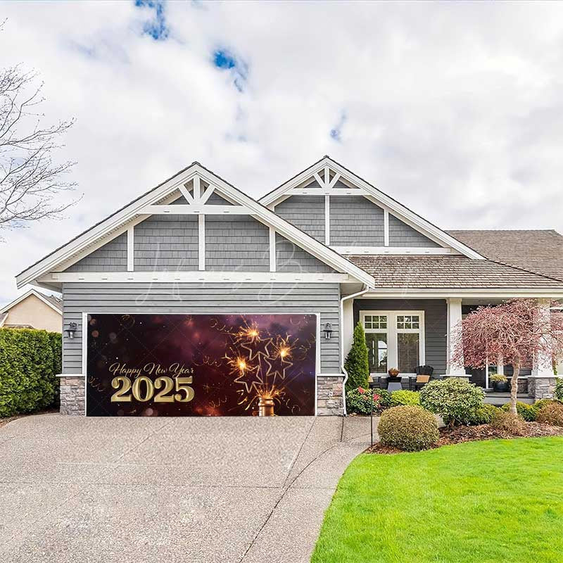 Lofaris Shining Star Sparks Romantic 2025 Garage Door Banner