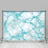 Lofaris Shiny Blue Cracked Grey Marble Photography Backdrop