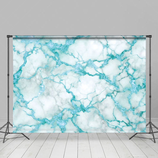 Lofaris Shiny Blue Cracked Grey Marble Photography Backdrop