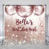 Lofaris Shiny Disco Ball Glitter Custom Birthday Backdrop