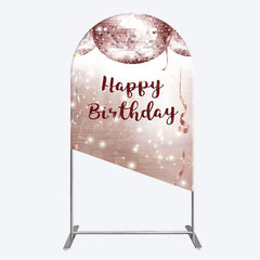 Lofaris Shiny Disco Balls Glitter Birthday Arch Backdrop
