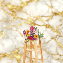 Lofaris Shiny Gold Cracked Grey Marble Photography Backdrop