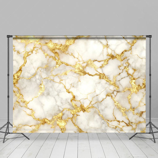 Lofaris Shiny Gold Cracked Grey Marble Photography Backdrop