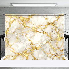 Lofaris Shiny Gold Cracked Grey Marble Photography Backdrop