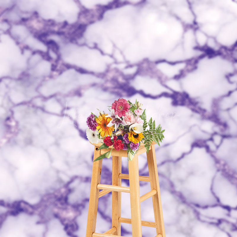 Lofaris Shiny Purple Grey Crack Marble Photography Backdrop