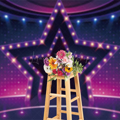 Lofaris Shiny Star Lights Dance Stage Photography Backdrop