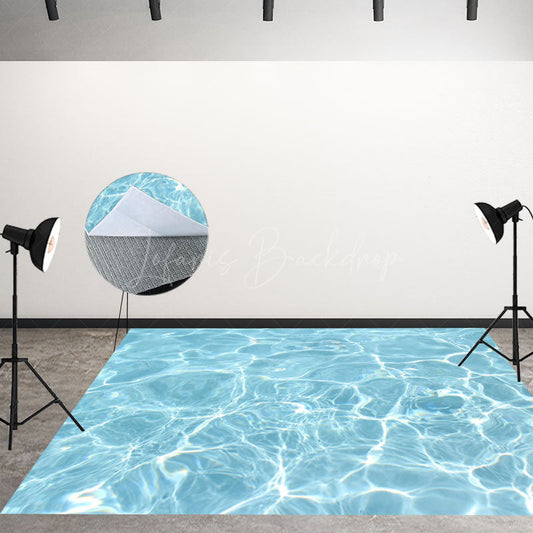 Lofaris Shiny Summer Swimming Pool Fabric Floor Backdrop