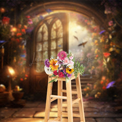 Lofaris Shiny Sweet Fairytale Floral Wonderland Backdrop