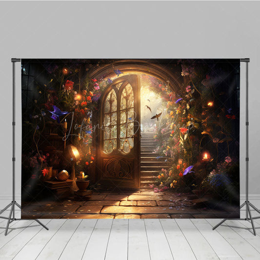 Lofaris Shiny Sweet Fairytale Floral Wonderland Backdrop