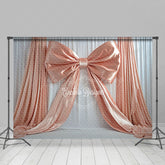 Lofaris Silk Orange Pink Bow Fine Art Wedding Photo Backdrop