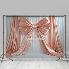 Lofaris Silk Orange Pink Bow Fine Art Wedding Photo Backdrop