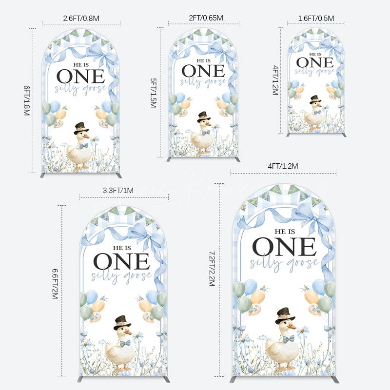 Lofaris Silly Goose Balloon Bow First Birthday Arch Backdrop