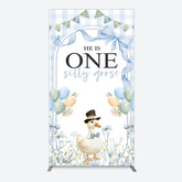 Lofaris Silly Goose Balloon Bow First Birthday Rectangle Backdrop