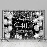 Lofaris Silver Balloon Champagne 40Th Anniversary Backdrop