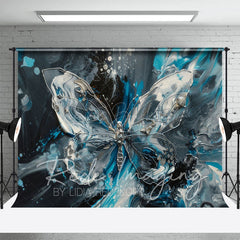 Lofaris Silver Blue Abstract Butterfly Fine Art Photo Backdrop