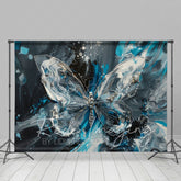 Lofaris Silver Blue Abstract Butterfly Fine Art Photo Backdrop