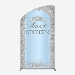Lofaris Silver Blue Sweet Sixteen Birthday Arch Backdrop