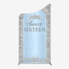 Lofaris Silver Blue Sweet Sixteen Birthday Arch Backdrop