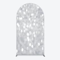 Lofaris Silver Bokeh Arch Backdrop Glittery Spots Abstract Background Wedding Birthday Party Cover Decoration