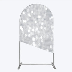 Lofaris Silver Bokeh Arch Backdrop Glittery Spots Abstract Background Wedding Birthday Party Cover Decoration