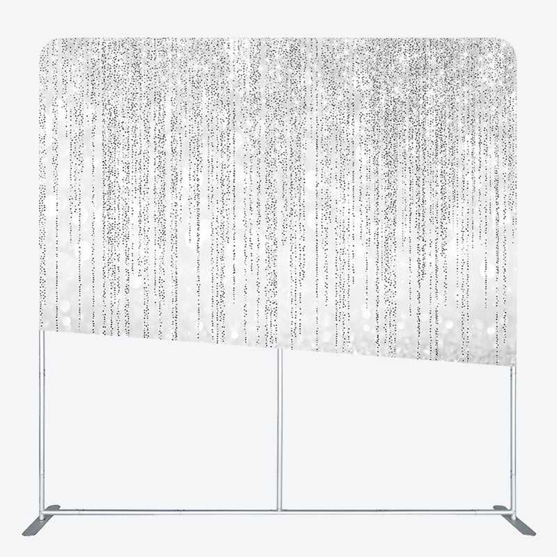 Lofaris Silver Bokeh Glitter Party Square Tension Backdrop