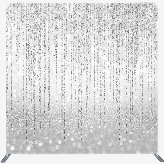 Lofaris Silver Bokeh Glitter Party Square Tension Backdrop
