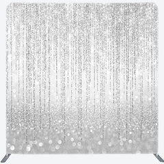 Lofaris Silver Bokeh Glitter Party Square Tension Backdrop