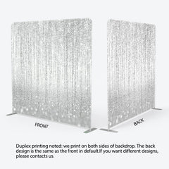 Lofaris Silver Bokeh Glitter Party Square Tension Backdrop