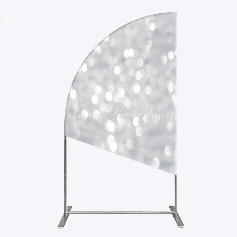 Lofaris Silver Bokeh Half Moon Arch Backdrop Glittery Spots Abstract Background Wedding Birthday Party Cover Decoration