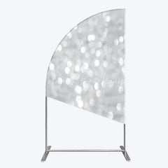 Lofaris Silver Bokeh Half Moon Arch Backdrop Glittery Spots Abstract Background Wedding Birthday Party Cover Decoration